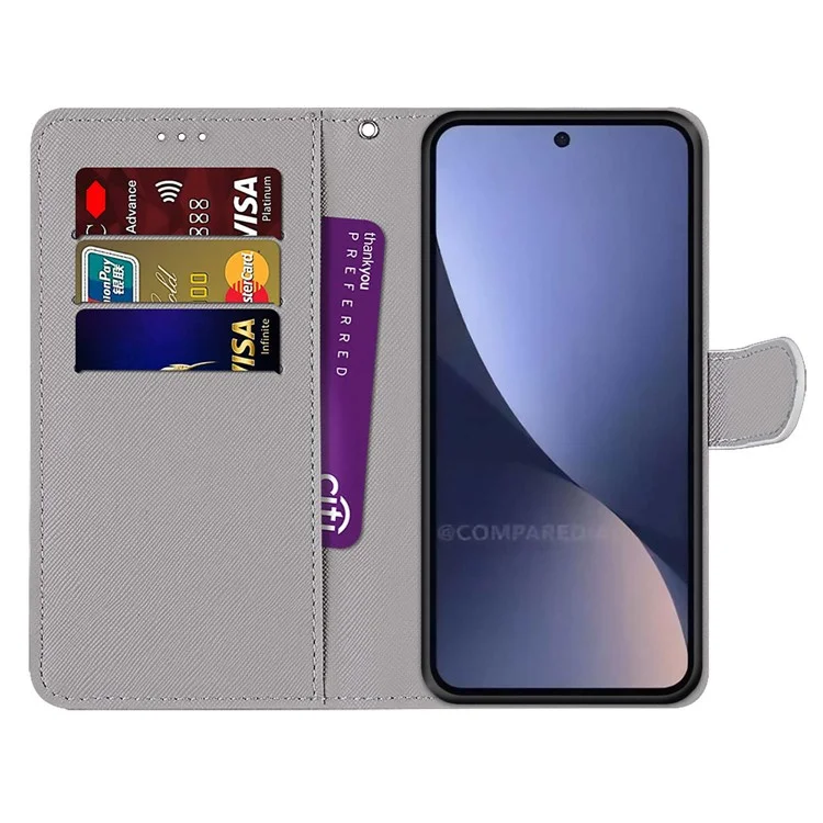 Funda de teléfono con estampado para Xiaomi 13, funda de cartera resistente a arañazos de piel sintética con correa de muñeca y soporte - B02 Limón Verde