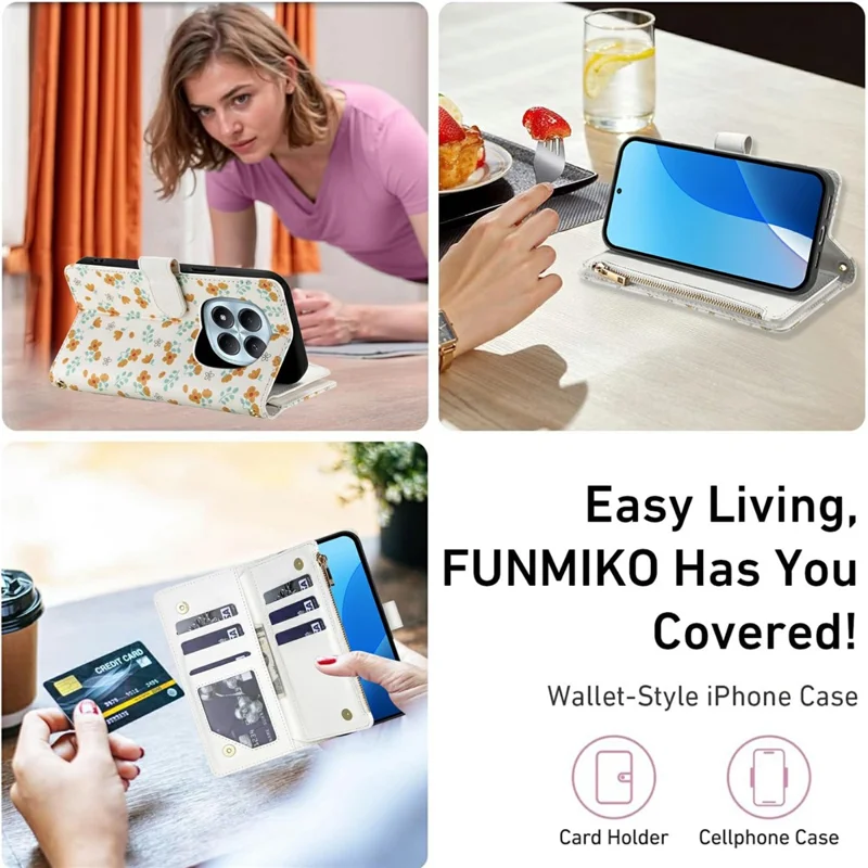 For Xiaomi Redmi Note 15 Pro 5G (Global) Leather Case with Wrist Strap   /   Shoulder Strap Rhombic Floral Pattern Zipper Wallet Phone Cover - A3