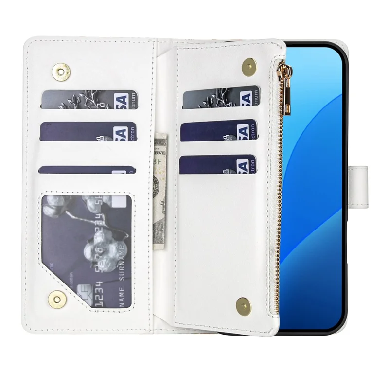 Leather Case For Xiaomi Redmi Note 15 Pro+ 5G (Global)  /  Poco M8 Pro 5G Rhombic Floral Pattern Zipper Wallet Phone Cover with Wrist Strap   /   Shoulder Strap - A3