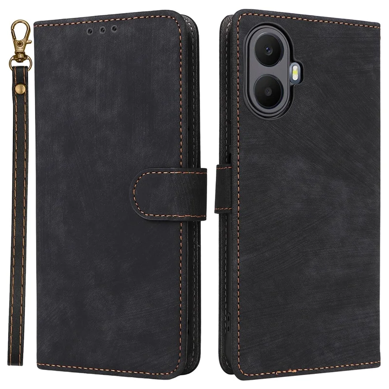 Custodia per TCL K70 5G Portafoglio RFID Blocking in Pelle PU con Supporto e Cinturino - Nero