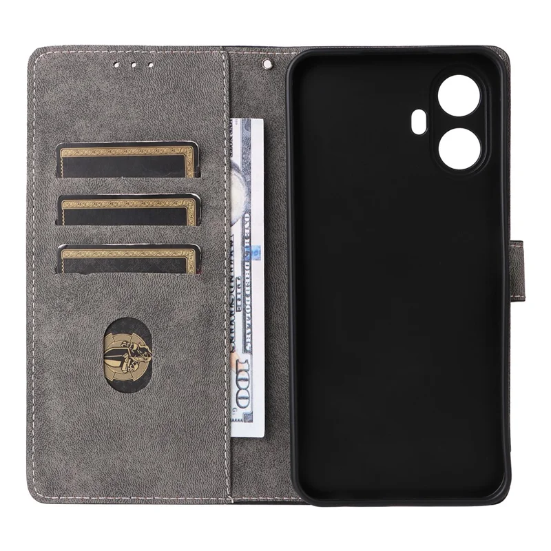 Custodia per TCL K70 5G Portafoglio RFID Blocking in Pelle PU con Supporto e Cinturino - Nero