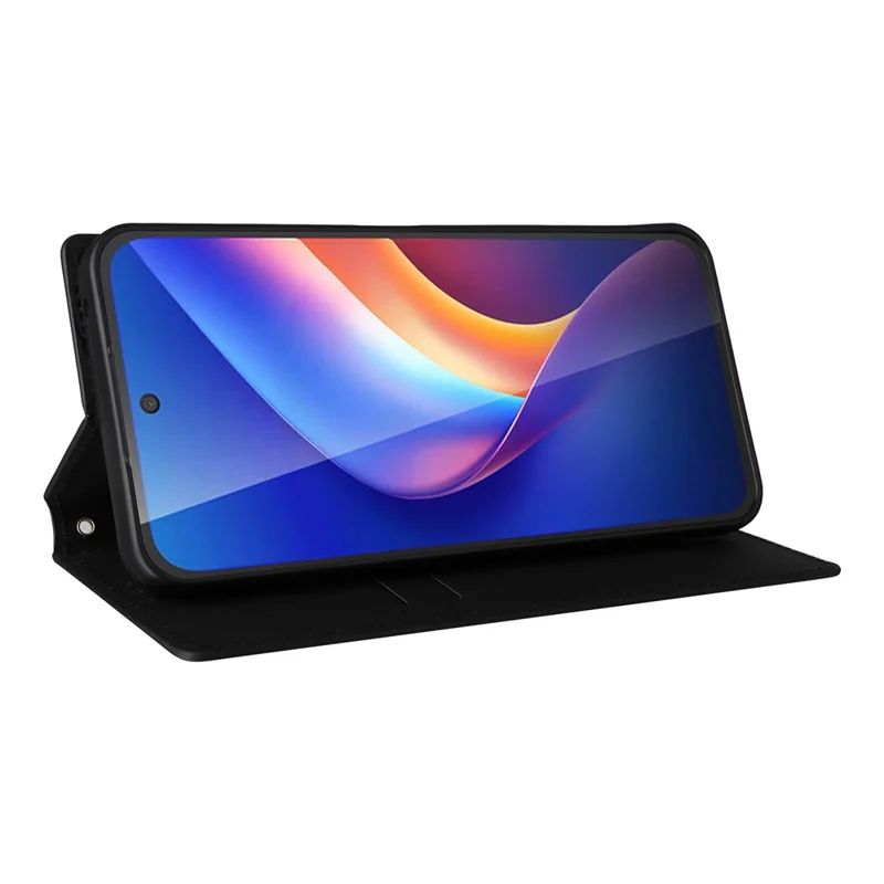 Cover Portafoglio per TCL K70 5G, Custodia in Pelle PU con Impronta a Rombo - Nero