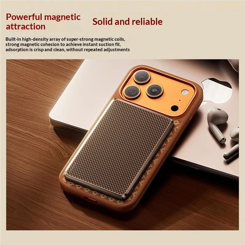 BENKS for iPhone 17 Pro Max Magnetic Case Aramid Fiber Shockproof Cover with Golden Badge Decor