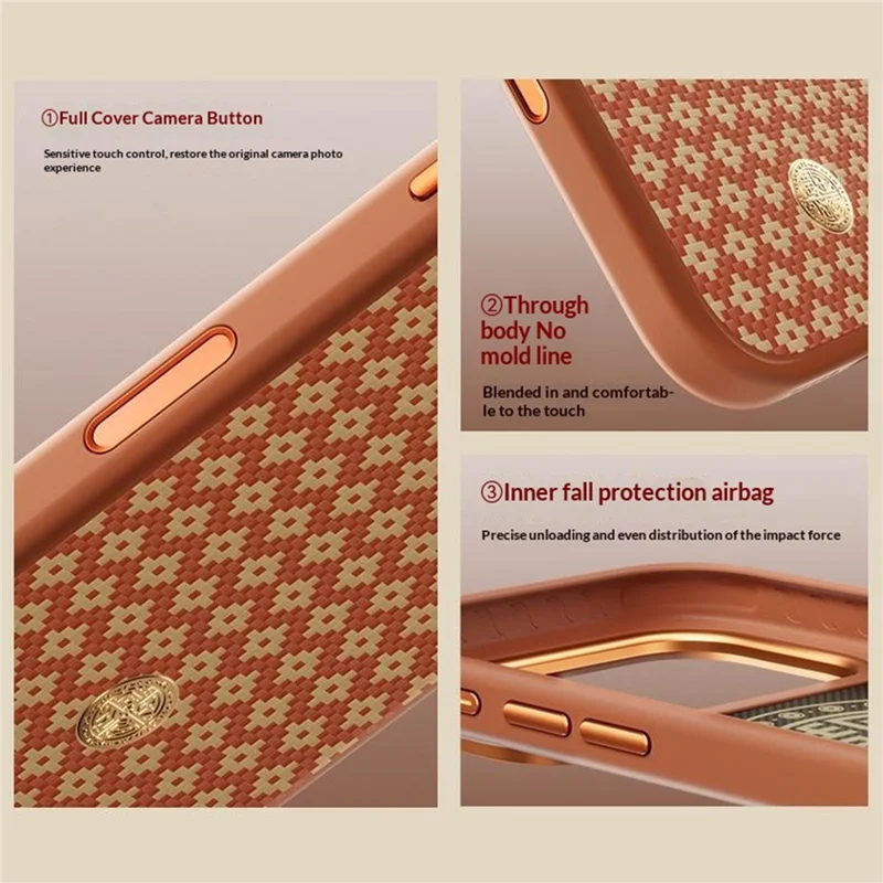 BENKS for iPhone 17 Pro Max Magnetic Case Aramid Fiber Shockproof Cover with Golden Badge Decor