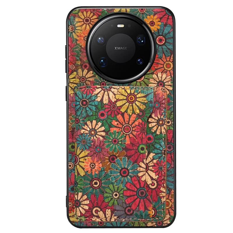 For Huawei Mate 80 Pro Max Magnetic Case Floral Pattern PU Leather TPU Phone Cover with Detachable Card Holder - Green