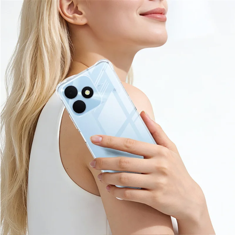 IMAK til Realme Note 80 4G Tilkendt TPU-telebeskyttelse med luftknap til støtdæmpning - Gennemsigtig
