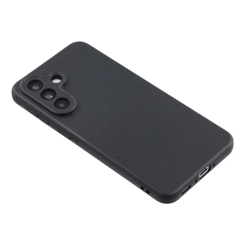 For Samsung Galaxy A35 5G Phone Case Dotted Texture Fiber Lining TPU Shockproof Cover (Precise Cutouts) - Black