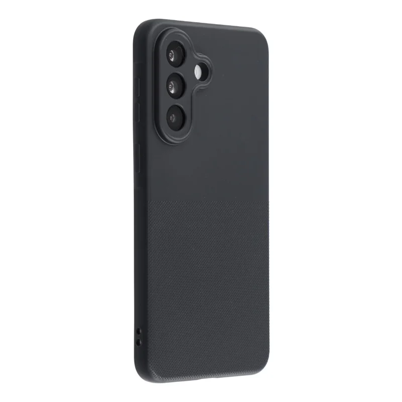 For Samsung Galaxy A36 5G Phone Case Dotted Texture Fiber Lining TPU Shockproof Cover (Precise Cutouts) - Black