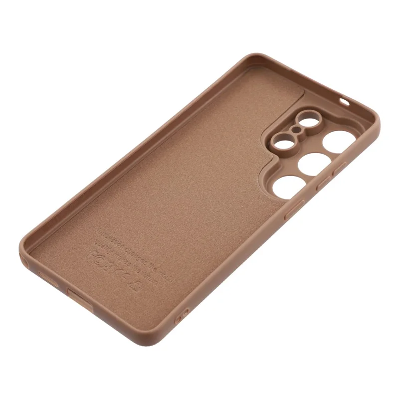 For Samsung Galaxy S25 Ultra Phone Case Dotted Texture Fiber Lining TPU Shockproof Cover (Precise Cutouts) - Brown