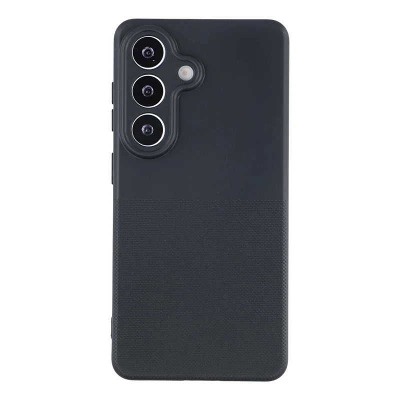 For Samsung Galaxy S26 Phone Case Dotted Texture Fiber Lining TPU Shockproof Cover (Precise Cutouts) - Black