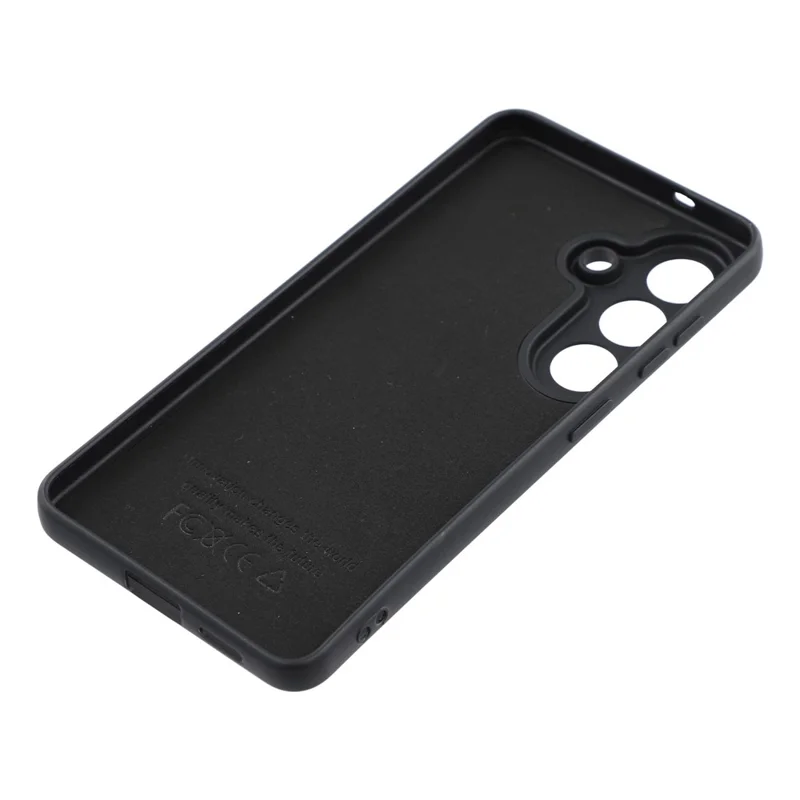 For Samsung Galaxy S25 Phone Case Dotted Texture Fiber Lining TPU Shockproof Cover (Precise Cutouts) - Black