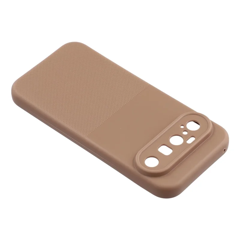For Google Pixel 10 Phone Case Dotted Texture Fiber Lining TPU Shockproof Cover (Precise Cutouts) - Brown