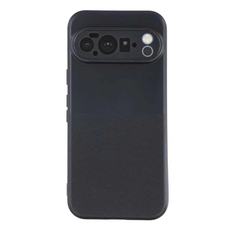 For Google Pixel 10 Pro Phone Case Dotted Texture Fiber Lining TPU Shockproof Cover (Precise Cutouts) - Black
