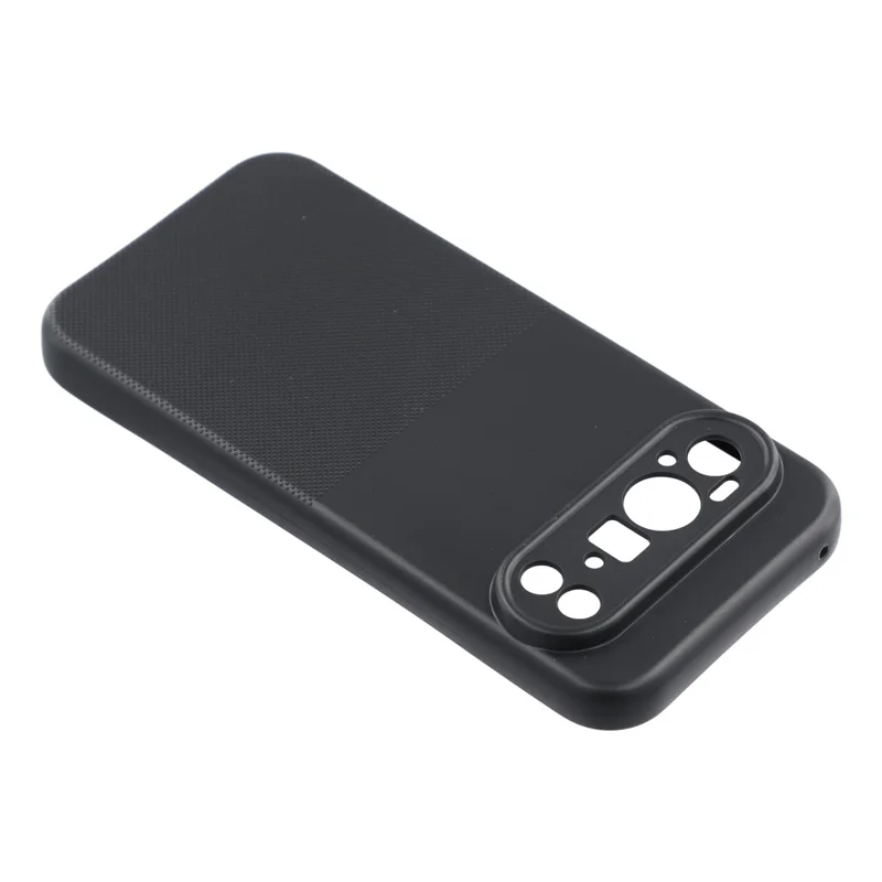 For Google Pixel 10 Pro Phone Case Dotted Texture Fiber Lining TPU Shockproof Cover (Precise Cutouts) - Black