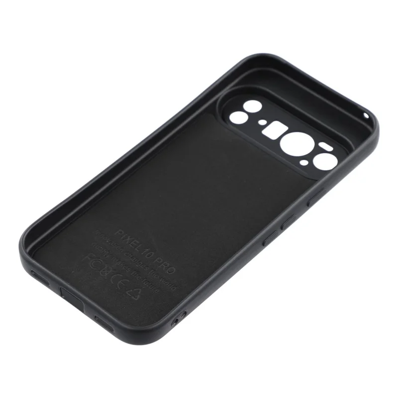 For Google Pixel 10 Pro Phone Case Dotted Texture Fiber Lining TPU Shockproof Cover (Precise Cutouts) - Black