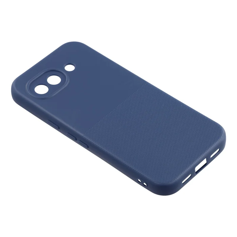 For Google Pixel 10a Phone Case Dotted Texture Fiber Lining TPU Shockproof Cover (Precise Cutouts) - Blue