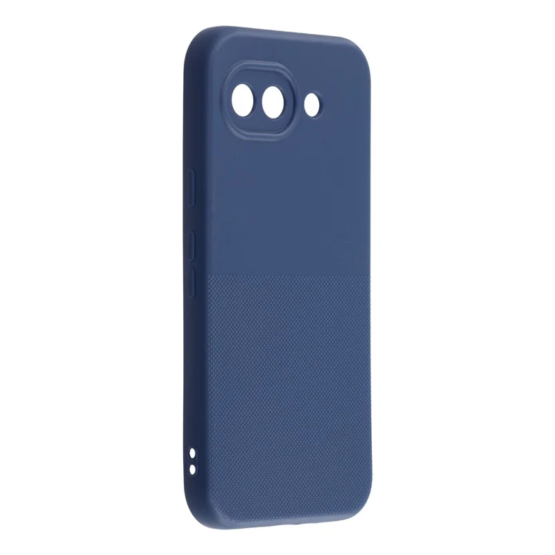 For Google Pixel 9a Phone Case Dotted Texture Fiber Lining TPU Shockproof Cover (Precise Cutouts) - Blue