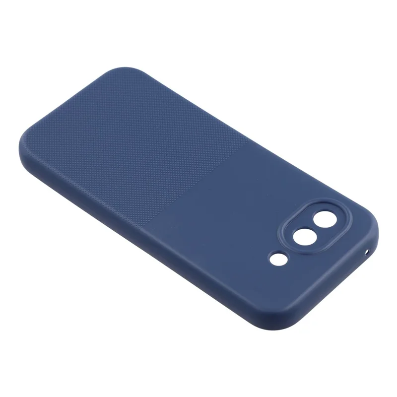 For Google Pixel 9a Phone Case Dotted Texture Fiber Lining TPU Shockproof Cover (Precise Cutouts) - Blue