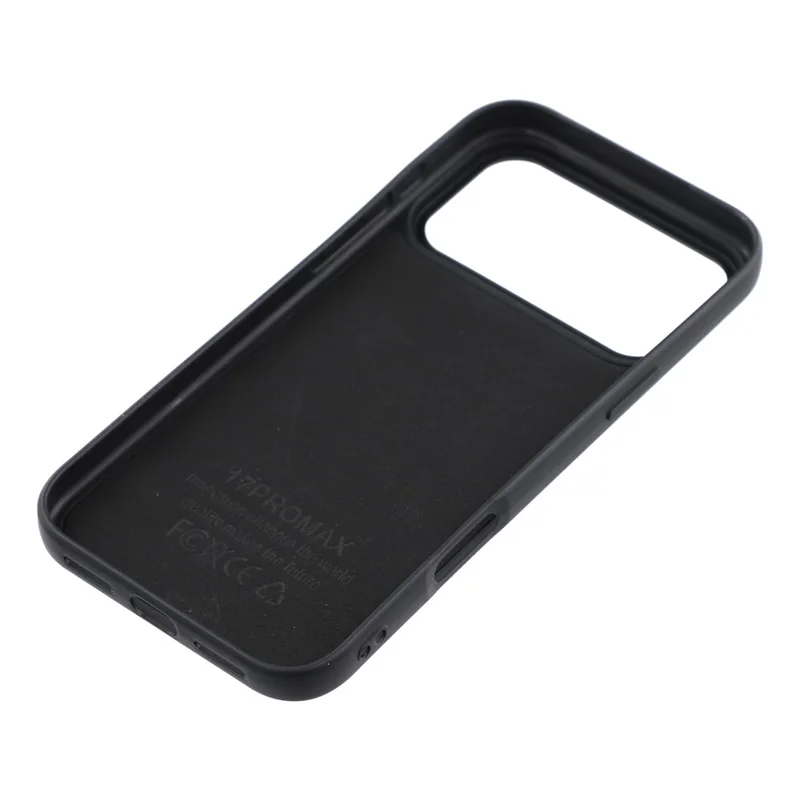 For iPhone 17 Pro Max Phone Case Dotted Texture Fiber Lining TPU Shockproof Cover  (Big Lens Hole) - Black