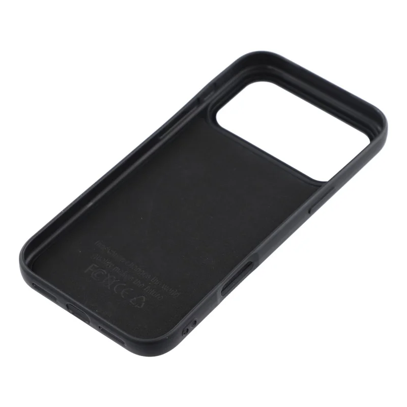 For iPhone 17 Pro Phone Case Dotted Texture Fiber Lining TPU Shockproof Cover  (Big Lens Hole) - Black
