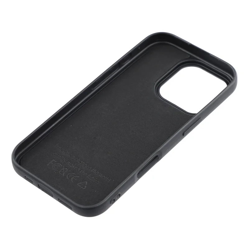 For iPhone 16 Pro Max Phone Case Dotted Texture Fiber Lining TPU Shockproof Cover  (Big Lens Hole) - Black
