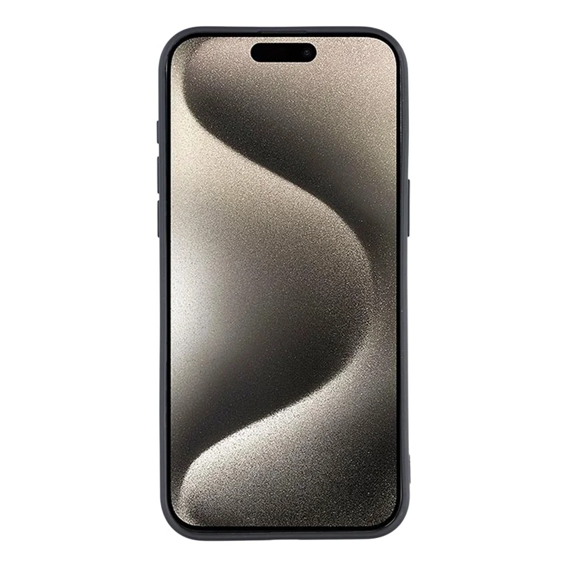For iPhone 15 Pro Phone Case Dotted Texture Fiber Lining TPU Shockproof Cover  (Big Lens Hole) - Black