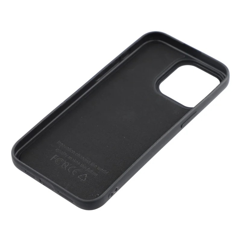 For iPhone 15 Pro Phone Case Dotted Texture Fiber Lining TPU Shockproof Cover  (Big Lens Hole) - Black
