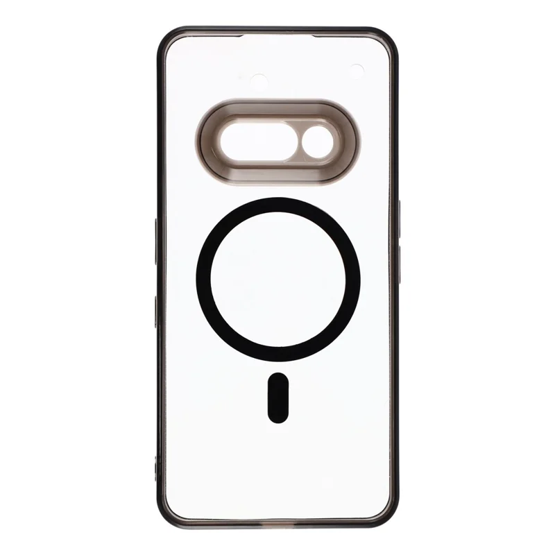 For Nothing Phone (3a) Magnetic Case Clear PC + TPU Shockproof Phone Back Cover - Transparent Black