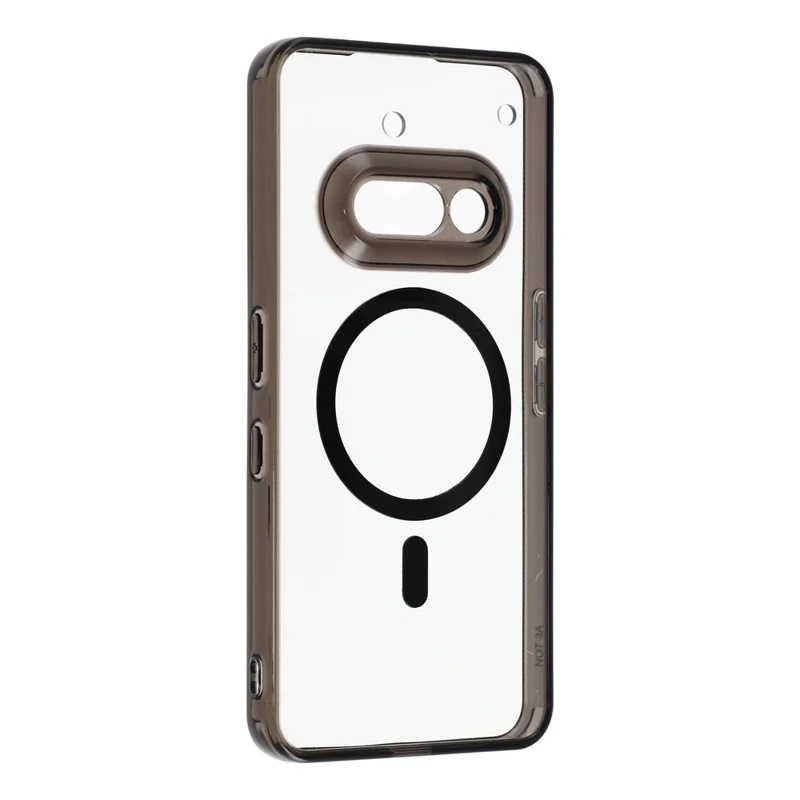 For Nothing Phone (3a) Magnetic Case Clear PC + TPU Shockproof Phone Back Cover - Transparent Black