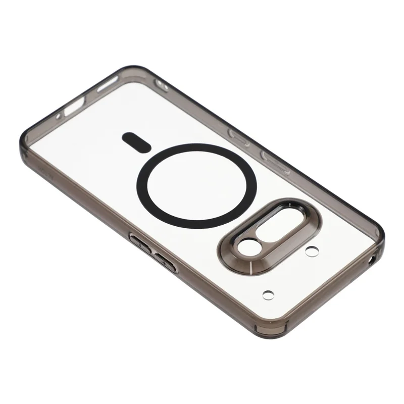 For Nothing Phone (3a) Magnetic Case Clear PC + TPU Shockproof Phone Back Cover - Transparent Black