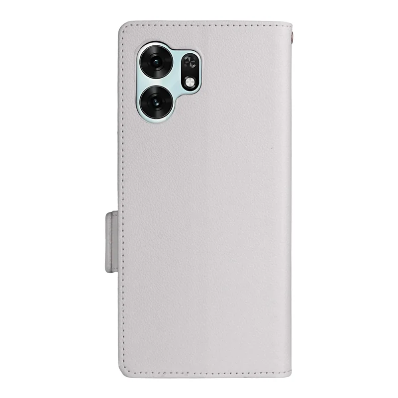 For Honor X6d 5G / Play 60A 5G Case Litchi Texture Wallet Leather Phone Cover with Wrist Strap - White