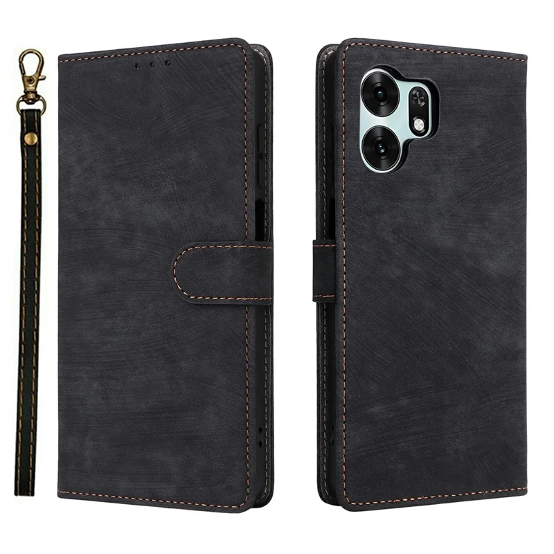 For Honor X6d 5G / Play 60A 5G Case Wallet RFID Blocking PU Leather Phone Cover Stand with Strap - Black