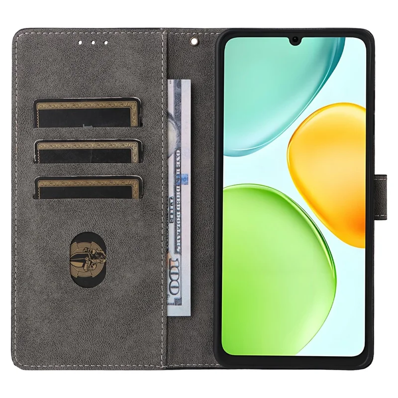 For Honor X6d 5G / Play 60A 5G Case Wallet RFID Blocking PU Leather Phone Cover Stand with Strap - Black