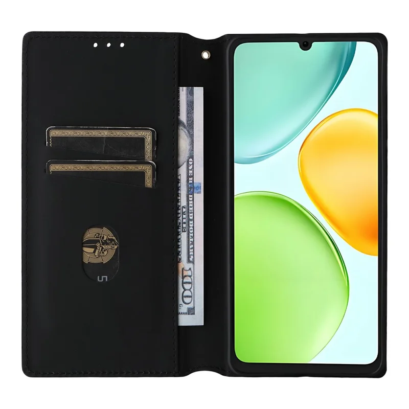 For Honor X6d 5G / Play 60A 5G Case Wallet Rhombus Imprinted PU Leather Phone Cover - Silver