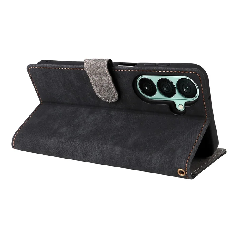 Capa Carteira para Samsung Galaxy A27 com Bloqueio RFID, Capa de Couro PU, Suporte com Alça - Preto