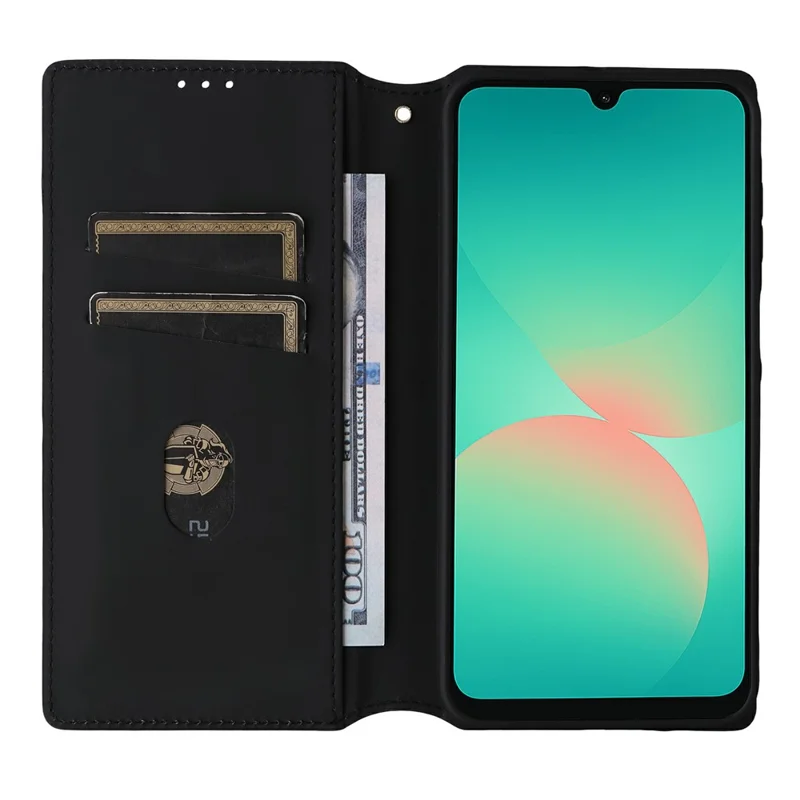 Capa Carteira para Samsung Galaxy A27 com Estampa de Losango em Couro PU - Prata