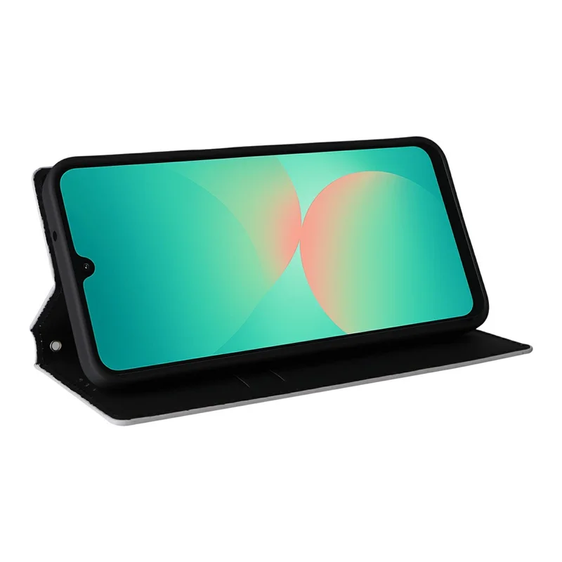 Capa Carteira para Samsung Galaxy A27 com Estampa de Losango em Couro PU - Prata