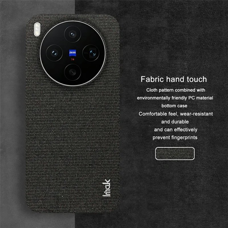 IMAK Ruiyi Series for vivo X300s 5G Case Fabric Texture Leather + PC Phone Back Cover - Black