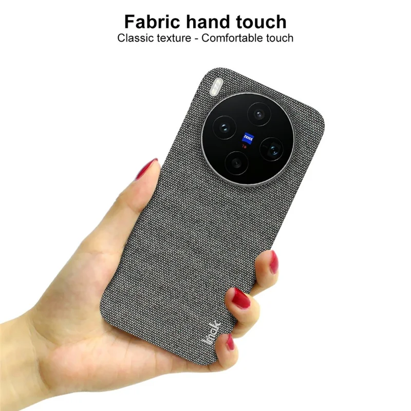 IMAK Ruiyi Series for vivo X300s 5G Case Fabric Texture Leather + PC Phone Back Cover - Black