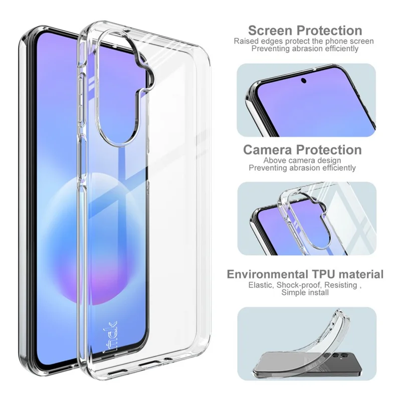 Capa Traseira Móvel Transparente IMAK UX-10 Série para Samsung Galaxy A27 Capa Macia TPU