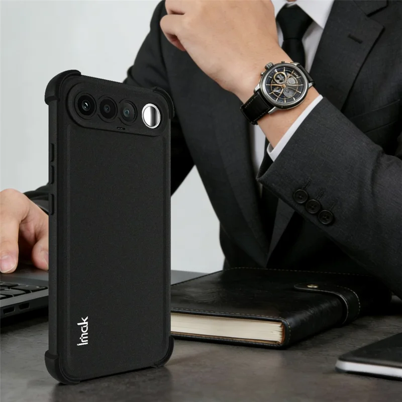 IMAK Für Realme 16 5G Hülle TPU Handyhülle Airbag Stoßfest Schutz - Matt Schwarz