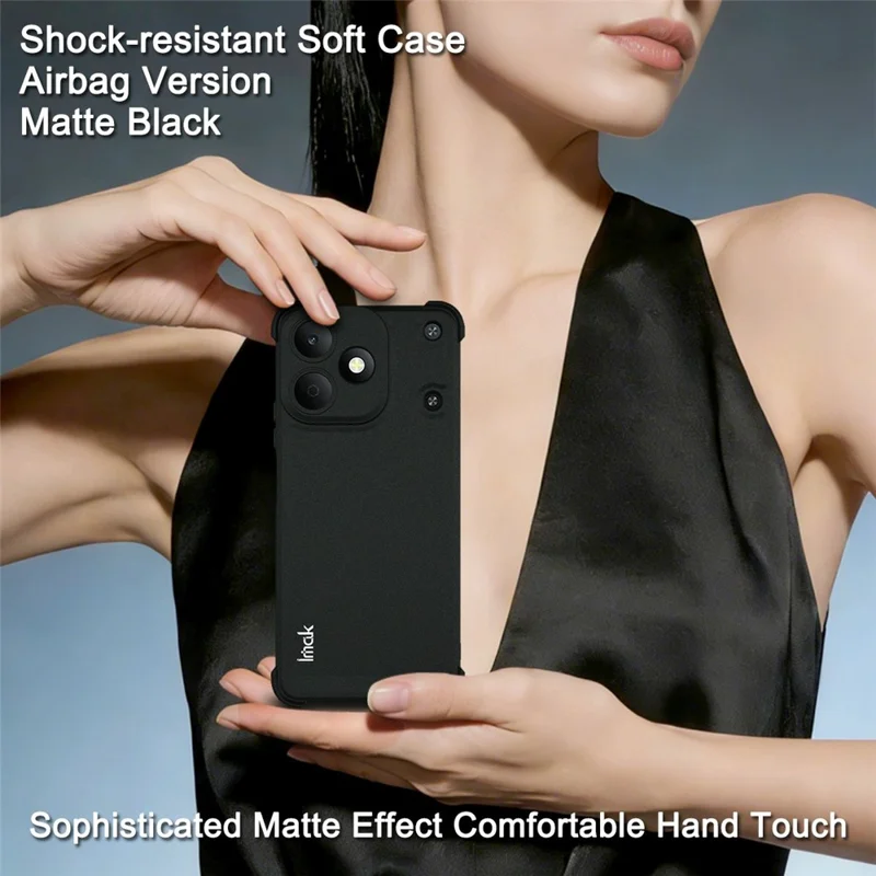 IMAK für Realme Note 80 4G Hülle TPU Handyhülle Airbag Stoßfest Schutz – Matt Schwarz