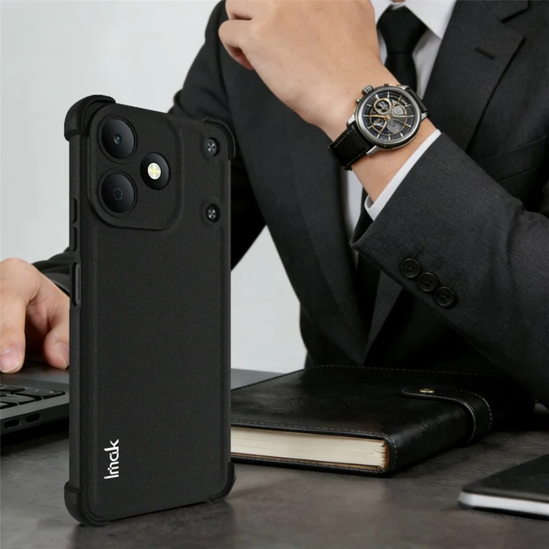 IMAK für Realme Note 80 4G Hülle TPU Handyhülle Airbag Stoßfest Schutz – Matt Schwarz