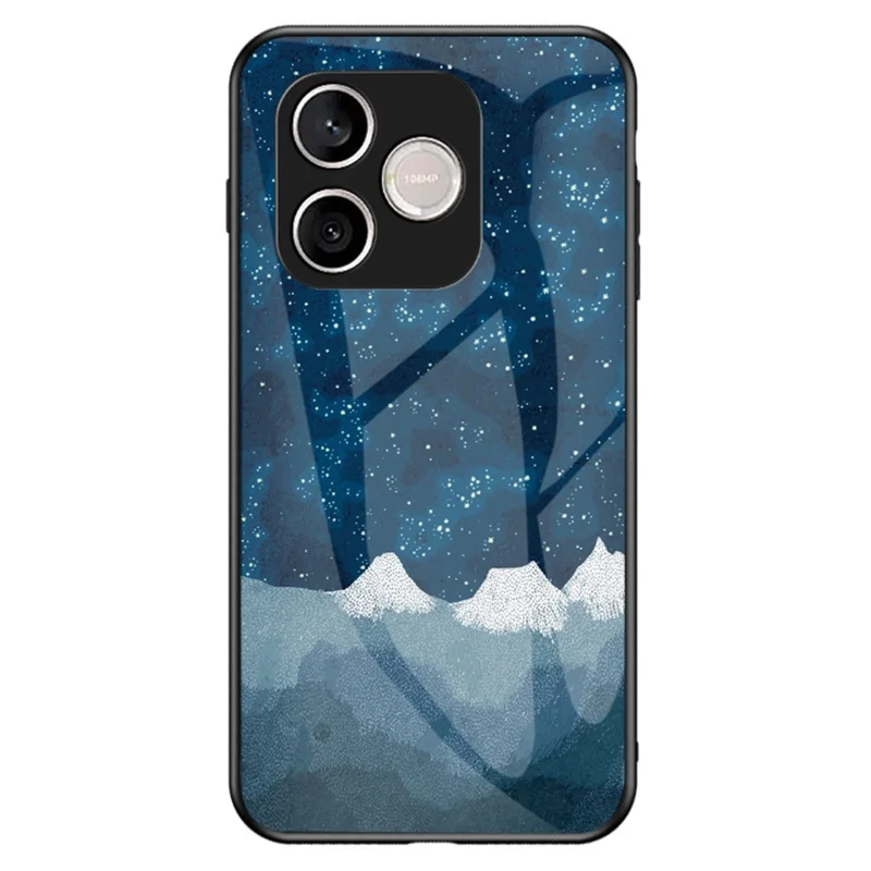 For Honor 600 Lite 5G Phone Case Starry Sky Pattern Tempered Glass Phone Cover - Scattering Starry
