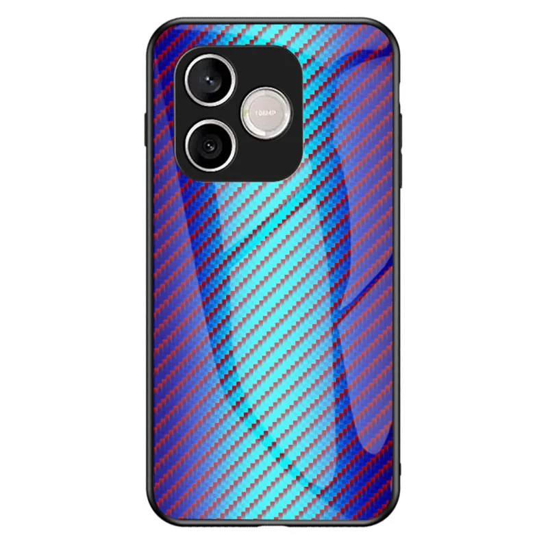 For Honor 600 Lite 5G Case Tempered Glass Shockproof Phone Cover - Blue Fiber