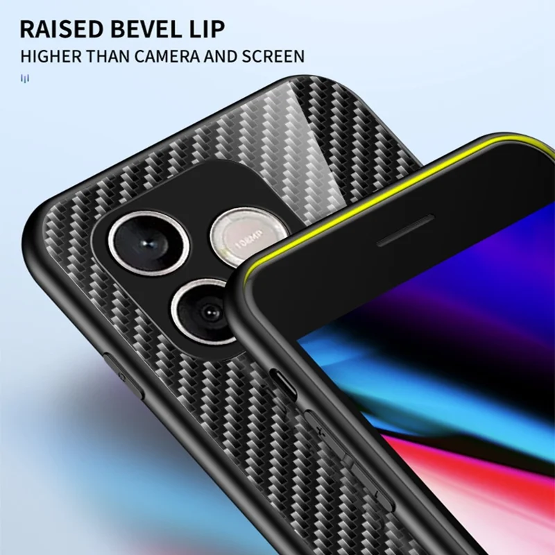 For Honor 600 Lite 5G Case Tempered Glass Shockproof Phone Cover - Blue Fiber