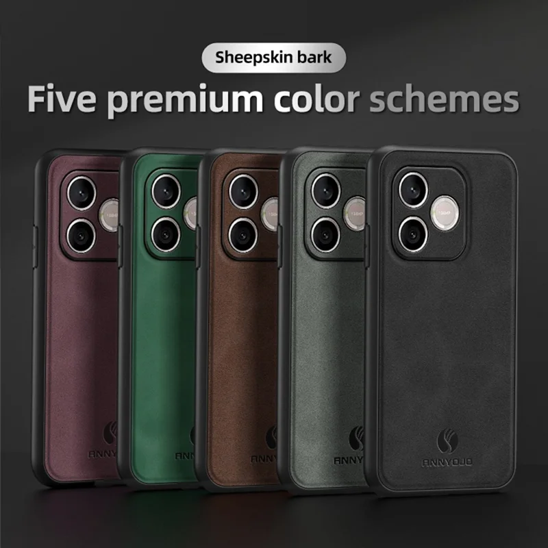ANNYOJO For Honor 600 Lite 5G Phone Case PU Leather + PC + TPU Anti Drop Phone Back Cover - Coffee