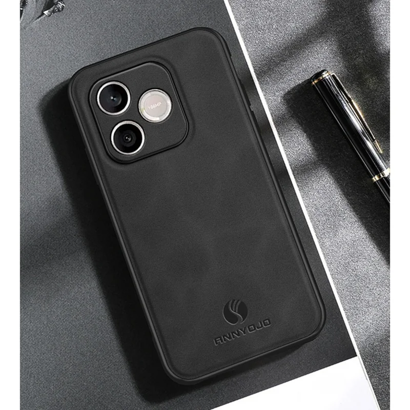 ANNYOJO For Honor 600 Lite 5G Phone Case PU Leather + PC + TPU Anti Drop Phone Back Cover - Coffee