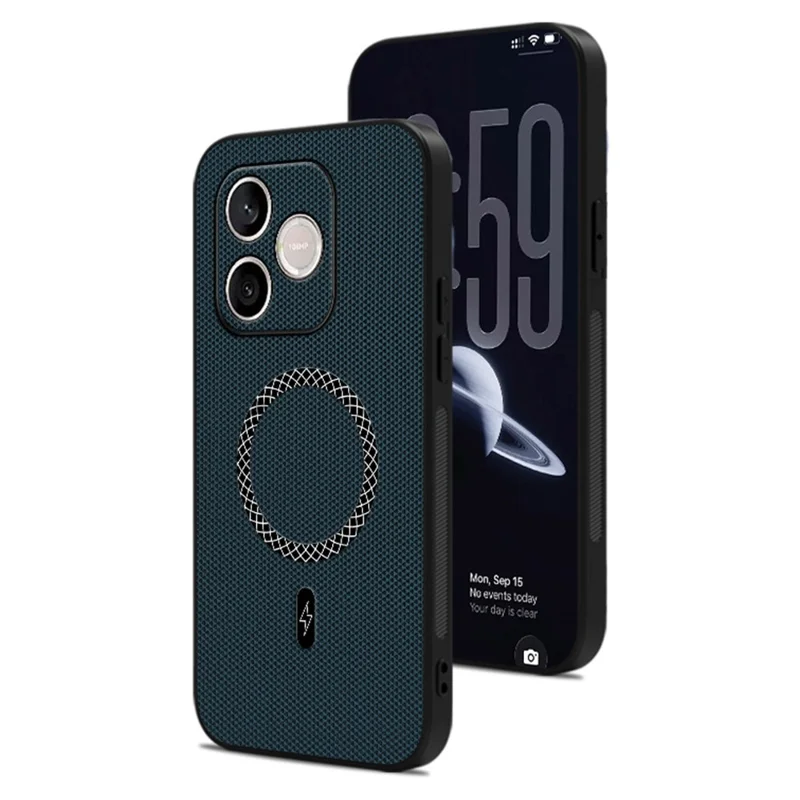 For Honor 600 Lite 5G Case Triangle Texture PU Leather Shockproof Ultra Thin Cover - Blue