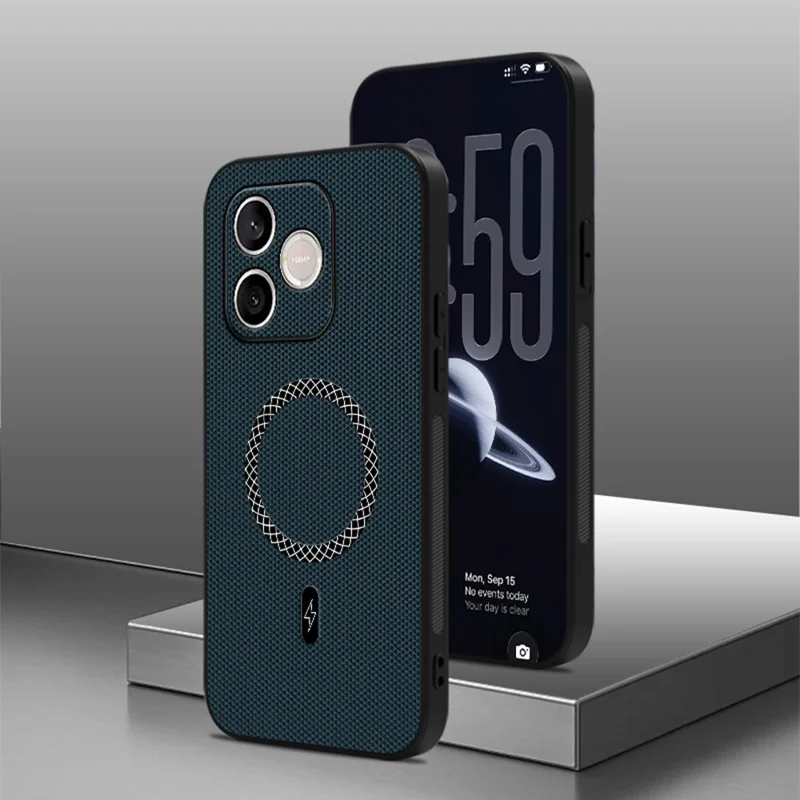 For Honor 600 Lite 5G Case Triangle Texture PU Leather Shockproof Ultra Thin Cover - Blue